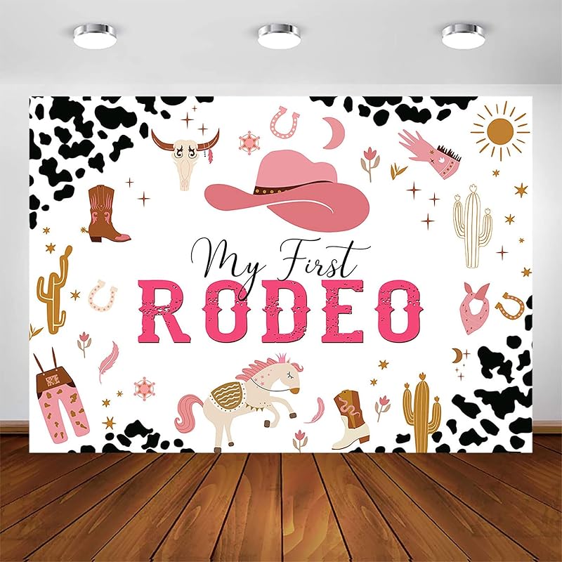 My First Rodeo Party Backdrop Western Cowboy and Cowgirl Theme 1st ...