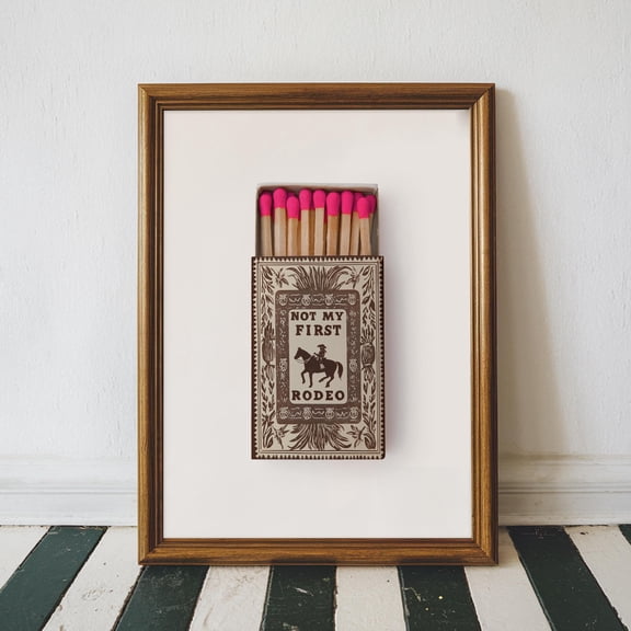 Not My First Rodeo Print, Matchbox Art Western Art Print, Cowgirl Art Print, Horse Wall Art, Pink Living Room Art, Not My First Rodeo Poster, Poster Only