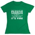 thumbnail image 1 of First Rule Of The Passive Aggressive Club Is... You Know What Never Mind It's Fine Sarcastic Humor Novelty Funny Women's Casual Tees, 1 of 3