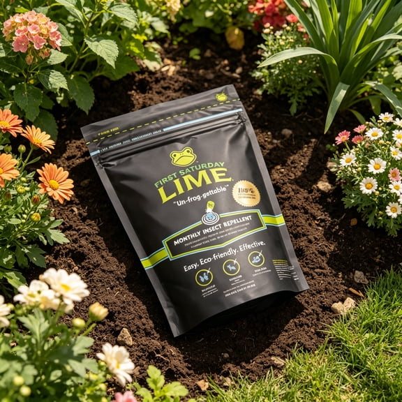First Saturday Lime Insect Deterrent  | Monthly Insect Barrier | Multi-Purpose Natural Repellent for Outdoors | Deters Ants, Ticks, Fleas & Others