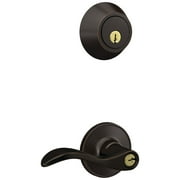 First Secure by Schlage Deadbolt and Keyed Entry Presley Lever in Aged Bronze