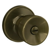 First Secure by Schlage Hawkins Bed / Bath Privacy Door Knob in Antique Brass