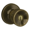 thumbnail image 1 of First Secure by Schlage Hawkins Keyed Entry Door Knob Lock in Antique Brass for Exterior, 1 of 9