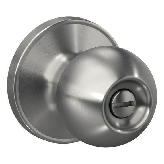 First Secure by Schlage Rigsby Bed / Bath Privacy Door Knob in Stainless Steel