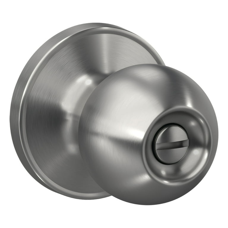 First Secure by Schlage Rigsby Bed / Bath Privacy Door Knob in Stainless  Steel