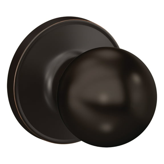 First Secure by Schlage Rigsby Non-Locking Passage Door Knob in Aged Bronze