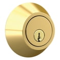 thumbnail image 1 of First Secure by Schlage Single Cylinder Deadbolt in Bright Brass, 1 of 10