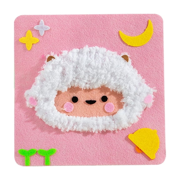 First Sewing Kit for Beginner Kids Arts & Crafts, 5 Easy DIY Embroidery Projects Animal Dolls Set, Gift for Girls, Boys, Learn to Sew