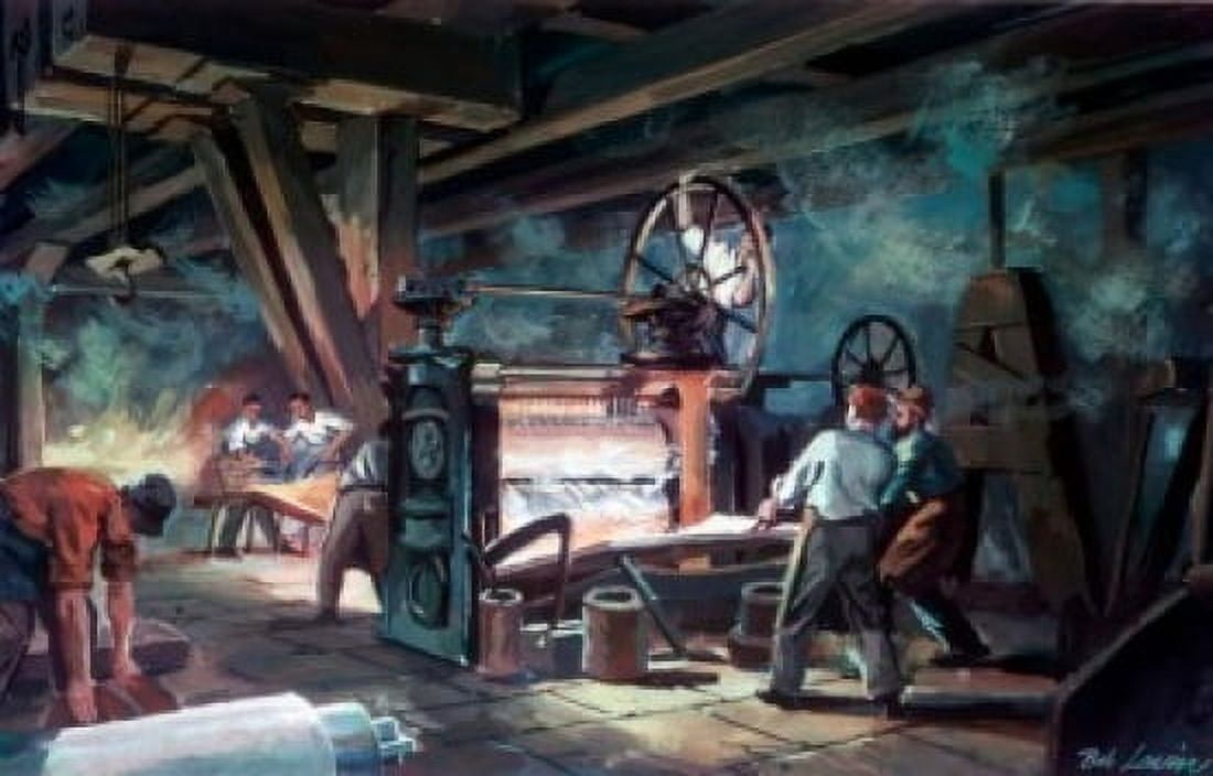 First Sheet Iron Rolling Mill by Robert Lavin (1919-1997) Canvas Art - Robert Lavin (18 x 24)