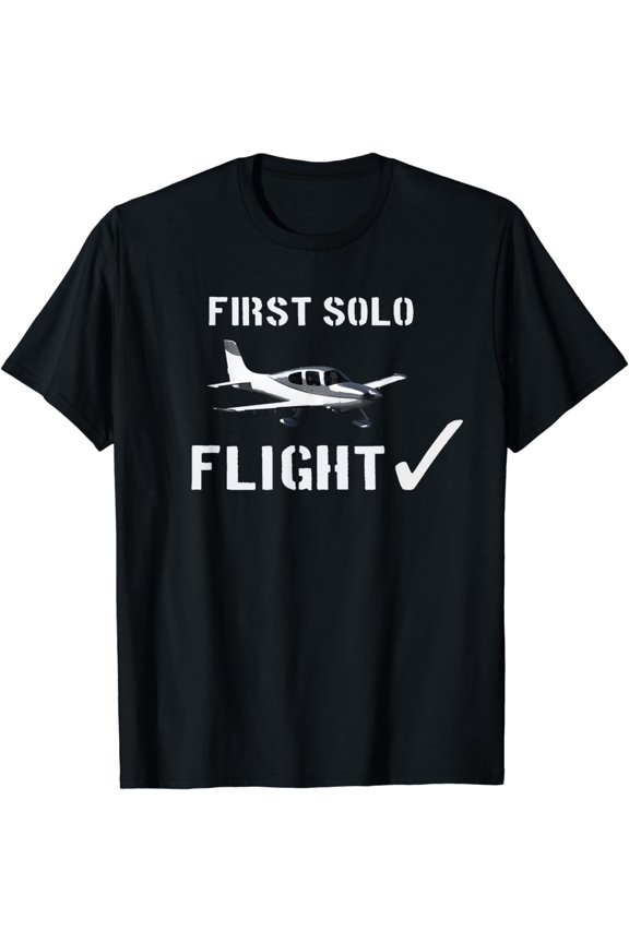 First Solo Flight T shirt New Pilot Gift T-Shirt