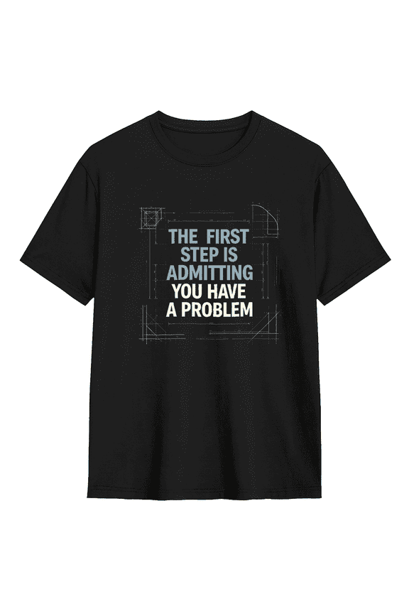 First Step Admitting You Have A Problem Retro Graphic Tee For Men And Women, Funny Cotton Short Sleeves T-Shirt