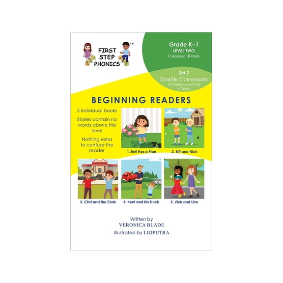 First Step Phonics Level 2, Set 3: Two-consonant Blends at the beginning and end of words (5 books)