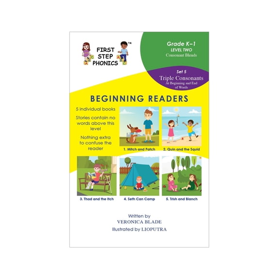 First Step Phonics Level 2, Set 5: Three-consonant Blends (5 books)
