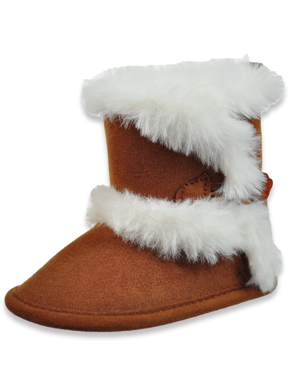 First Steps Baby Girls Faux Fur Boots chestnut 6 9 months Newborn