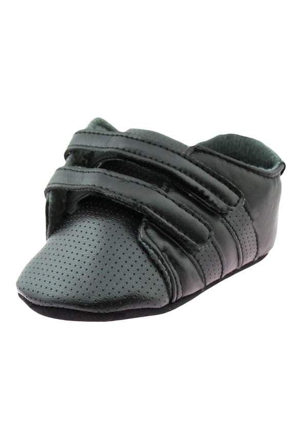 Cute Baby Boys Athletic Fashion Sneakers Trendy Gym Shoe Casual Kicks Soft Sole Newborn Prewalker Black Size 4 (9-12 Months)