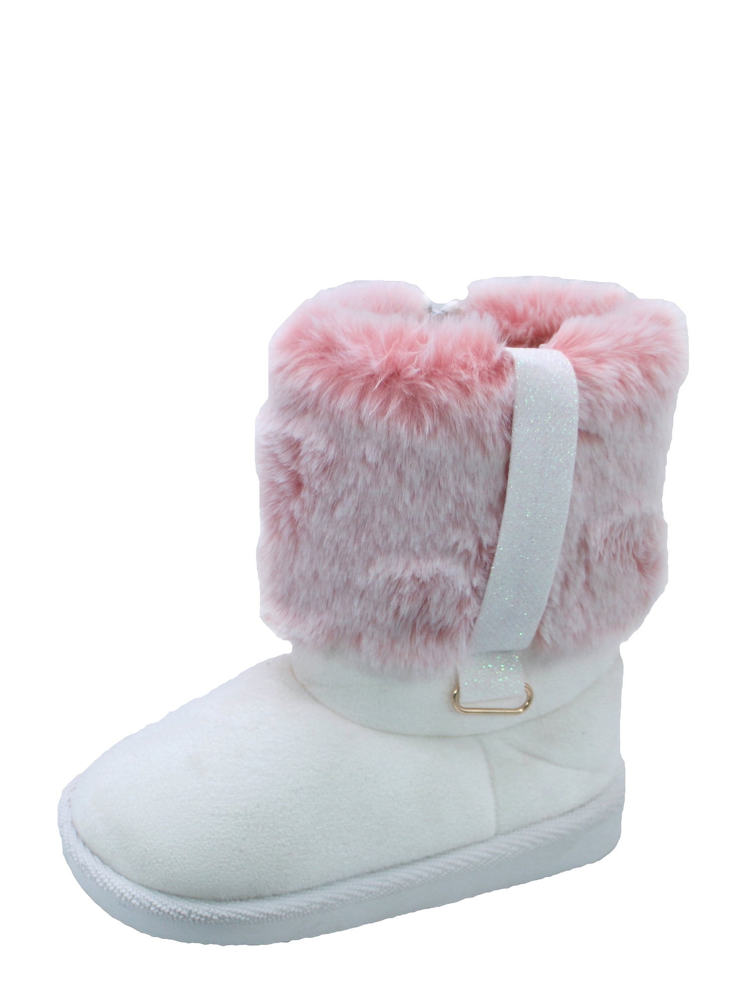 First Steps by Stepping Stones Toddler Girls Faux Fur Cozy Winter Boots