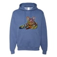 thumbnail image 1 of First We Still Your Heart Then Your Bed | Funny Neon Colorful Cat | Dean Russo Art Animal Lover Unisex Hoodie Sweatshirt, Vintage Heather Blue, X-Large, 1 of 6
