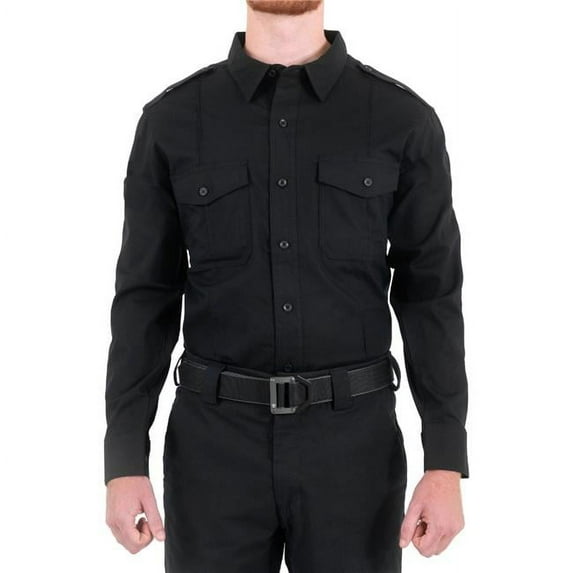 First Tactical FT-111011-019-XXL-R Men Pro Duty Long Sleeve Shirt, Black - 2XL