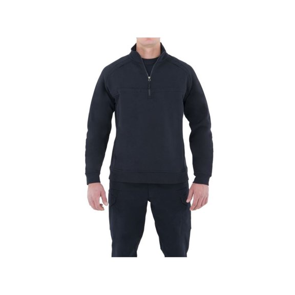 First Men's Ctn Job Shirt 1/4 Zip, Midnight Navy, XXL Regular