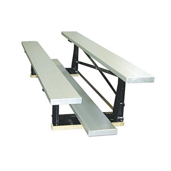 First Team FAN2-1FP-9 FanStand Outdoor Bleacher 2 Row, Single Foot Plank, 9' Length