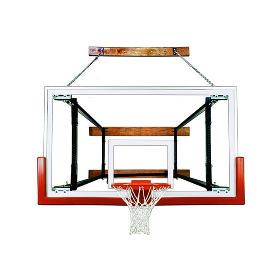 First Team FoldaMount82 Victory Steel-Glass Side Folding Wall Mounted Basketball System44; Gold
