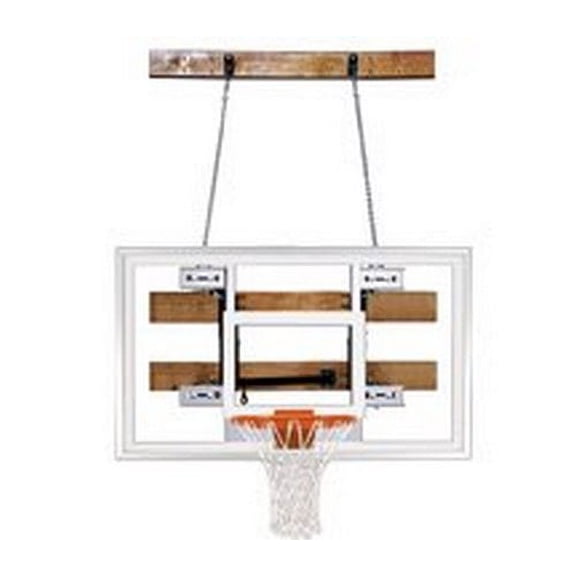 First Team Foldamount46 Pro Steel-Glass Side Folding Wall Mounted Basketball System44; Grey