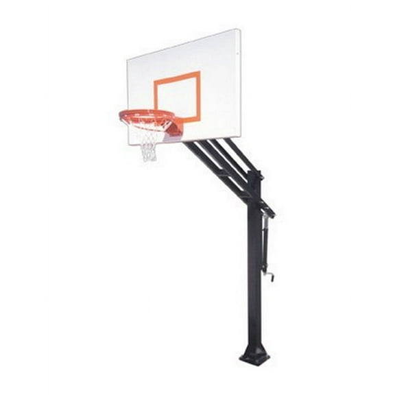 First Team Force Extreme Steel In Ground Adjustable Basketball System44; Forest Green