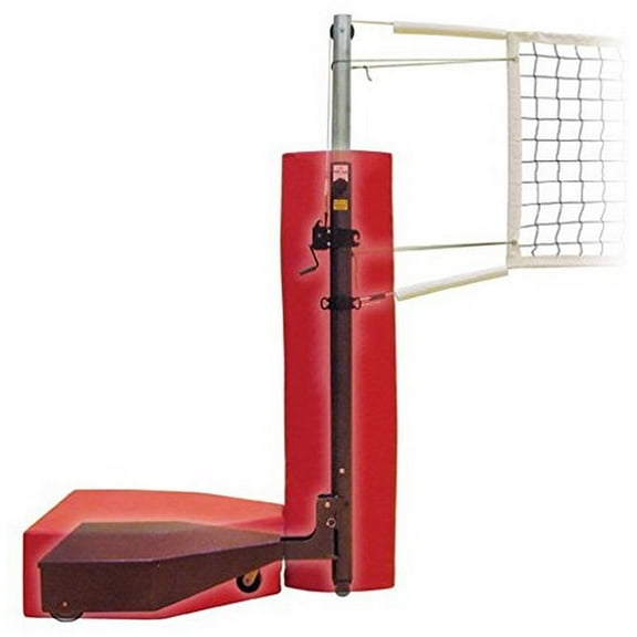 First Team Horizon Complete Steel Competition Portable Volleyball System44; Scarlet