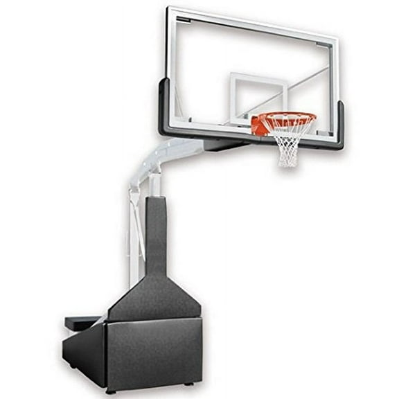 First Team Hurricane Triumph-FL Steel-Glass Official Size Portable Basketball System44; Desert Gold