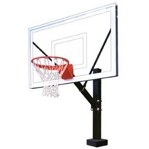 First Team HydroSport Select Stainless Steel-Acrylic Fixed Poolside Basketball System44; Brick Red