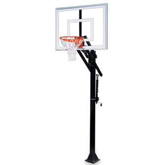 First Team Jam II-BP Steel-Acrylic In Ground Adjustable Basketball System44; Orange