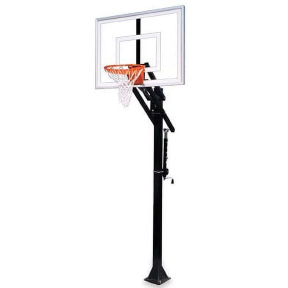 First Team Jam Turbo-BP Steel-Glass In Ground Adjustable Basketball System44; Columbia Blue