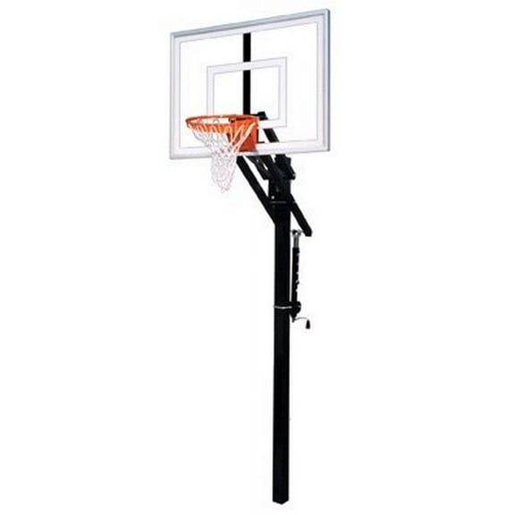 First Team Jam Turbo Steel-Glass In Ground Adjustable Basketball System44; Grey