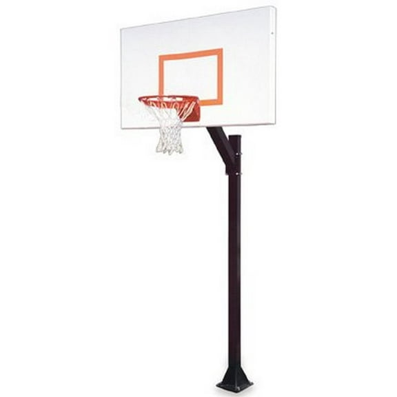 First Team Legacy Endura-BP Steel-Aluminum In Ground Fixed Height Basketball System44; Forest Green