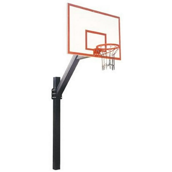 First Team Legend Dynasty Steel-Fiberglass In Ground Fixed Height Basketball System44; Black