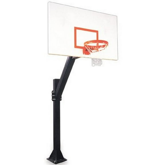 First Team Legend Excel-BP Steel In Ground Fixed Height Basketball System44; Saddle Brown