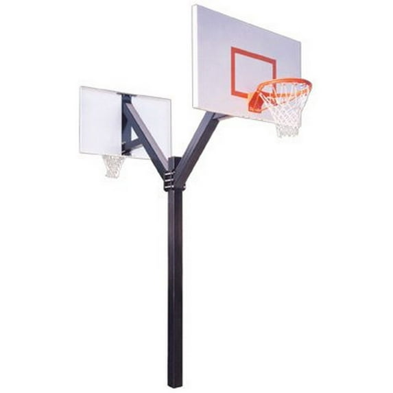 First Team Legend Jr. Extreme Dual Steel Double Sided In Ground Double Sided Fixed Height Basketball System44; Sienna Or