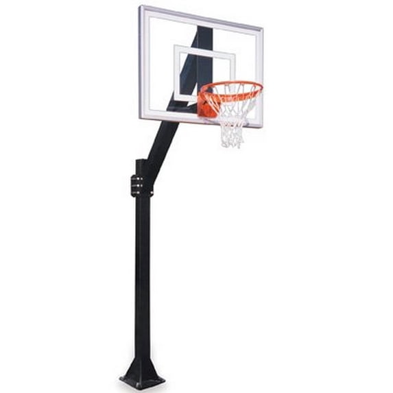 First Team Legend Jr. III-BP Steel-Acrylic In Ground Fixed Height Basketball System44; Grey