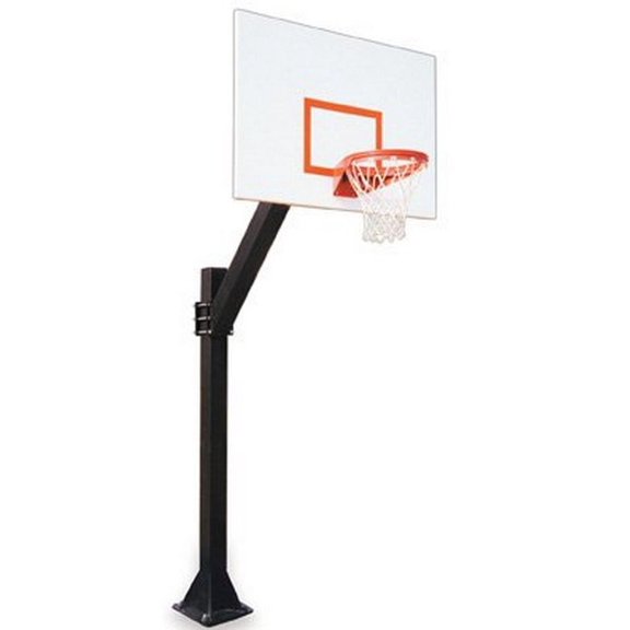 First Team Legend Playground-BP Steel In Ground Fixed Height Basketball System44; Orange