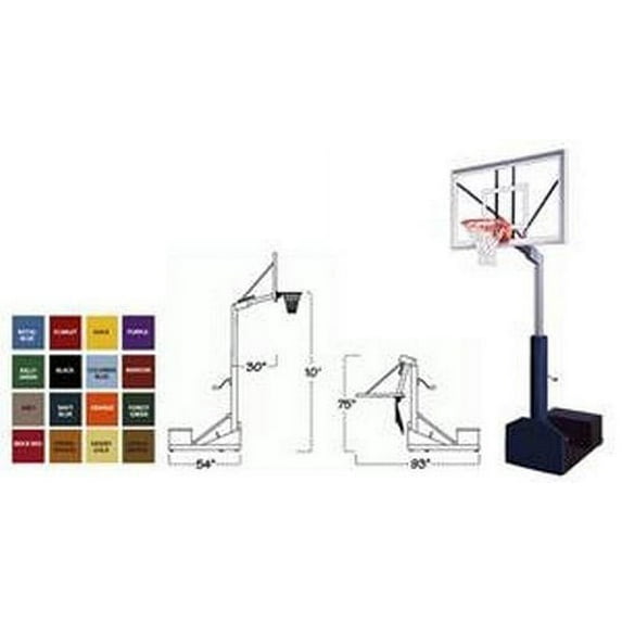 First Team Rampage Nitro Portable Basketball Hoop with 60 Inch Glass Backboard Color: Black