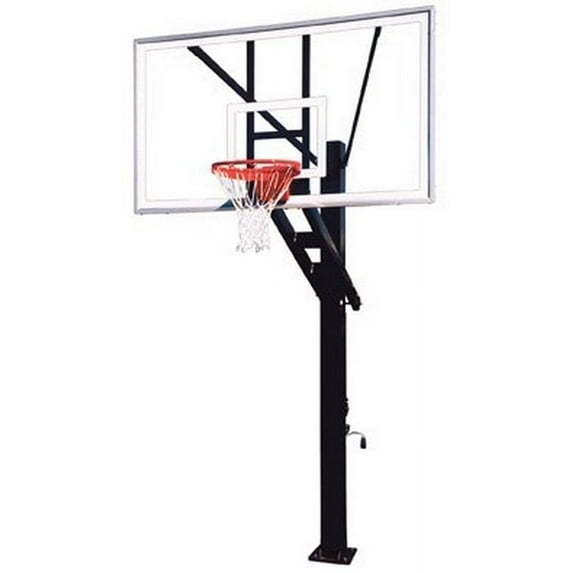 First Team Stainless Olympia Supreme Stainless Steel-Acrylic In Ground Adjustable Basketball System44; Grey