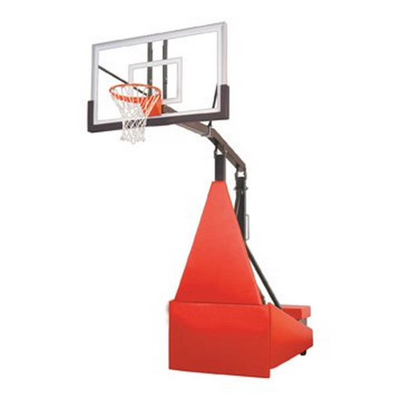 First Team Storm Select Steel-Acrylic Portable Basketball System44; Saddle Brown