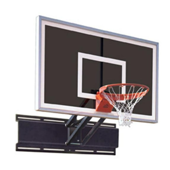First Team UniChamp Eclipse Steel-Glass Adjustable Wall Mounted Basketball System, Grey, Adjustable Wall Mounted Basketball System