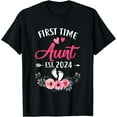 thumbnail image 1 of First Time Aunt Promoted To Aunt Est 2024 Mothers Day T-Shirt, 1 of 4