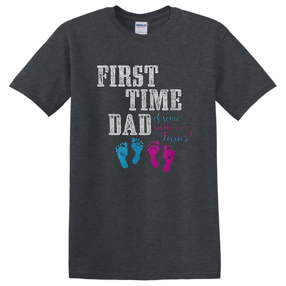 First Time Dad Daddy BG Twins Father's Day Shirt Boy Girl Pair T-Shirt Unisex, up to 5XL