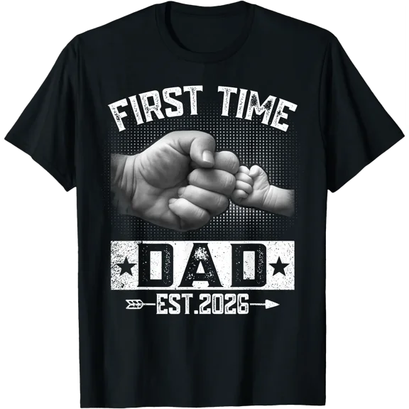 First Time Dad Est 2026 Fist Bump New Daddy Father's Day T-Shirt, Unisex T-Shirt