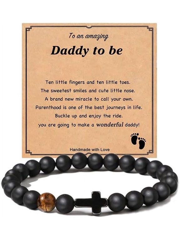 First Time Dad Gifts, Father's Day Dad To Be Gifts For Men, New Dad Bracelet Gifts With Jewelry Bag-style3-