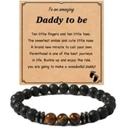 ESUNARTY First Time Dad Gifts, Fathers Day Dad To Be Gifts For Men, New Dad Bracelet Gifts With Jewelry Bag
