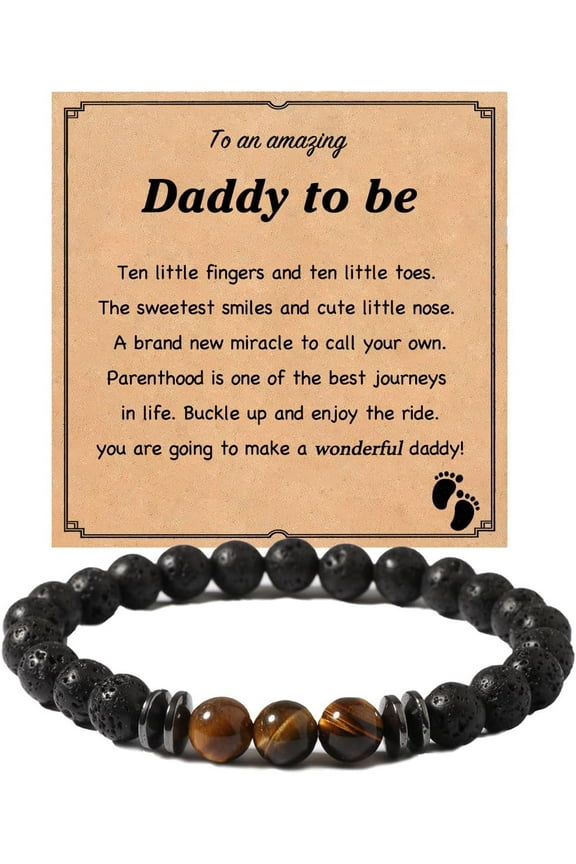 First Time Dad Gifts, Fathers Day Dad To Be Gifts For Men, New Dad Bracelet Gifts With Jewelry Bag