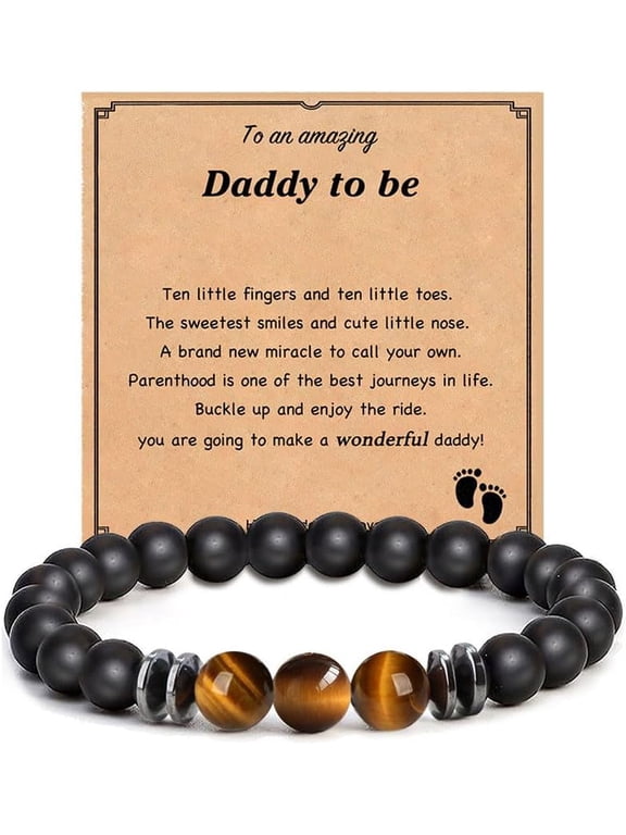 First Time Dad Gifts, Fathers Day Dad To Be Gifts For Men, New Dad Bracelet Gifts With Jewelry Bag
